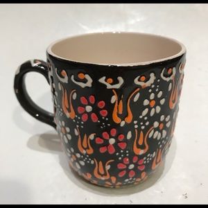 Handmade Handpainted Ceramic Turkish Coffee Mug 4".